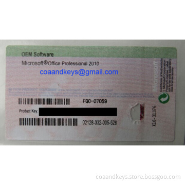 Office 2010 Professional COA Label Sticker